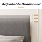 Lifezone Adjustable Queen Size Upholstered Platform Bed Frame