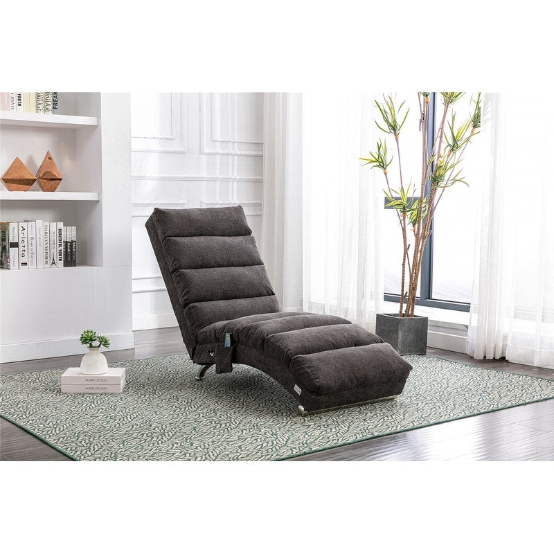 Linen Massage recliner Interior with remote control, ergonomic electric massage recliner, 5 modes