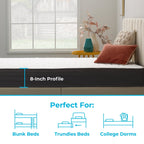 Linenspa 8 In. Firm Gel Memory Foam Hybrid Mattress