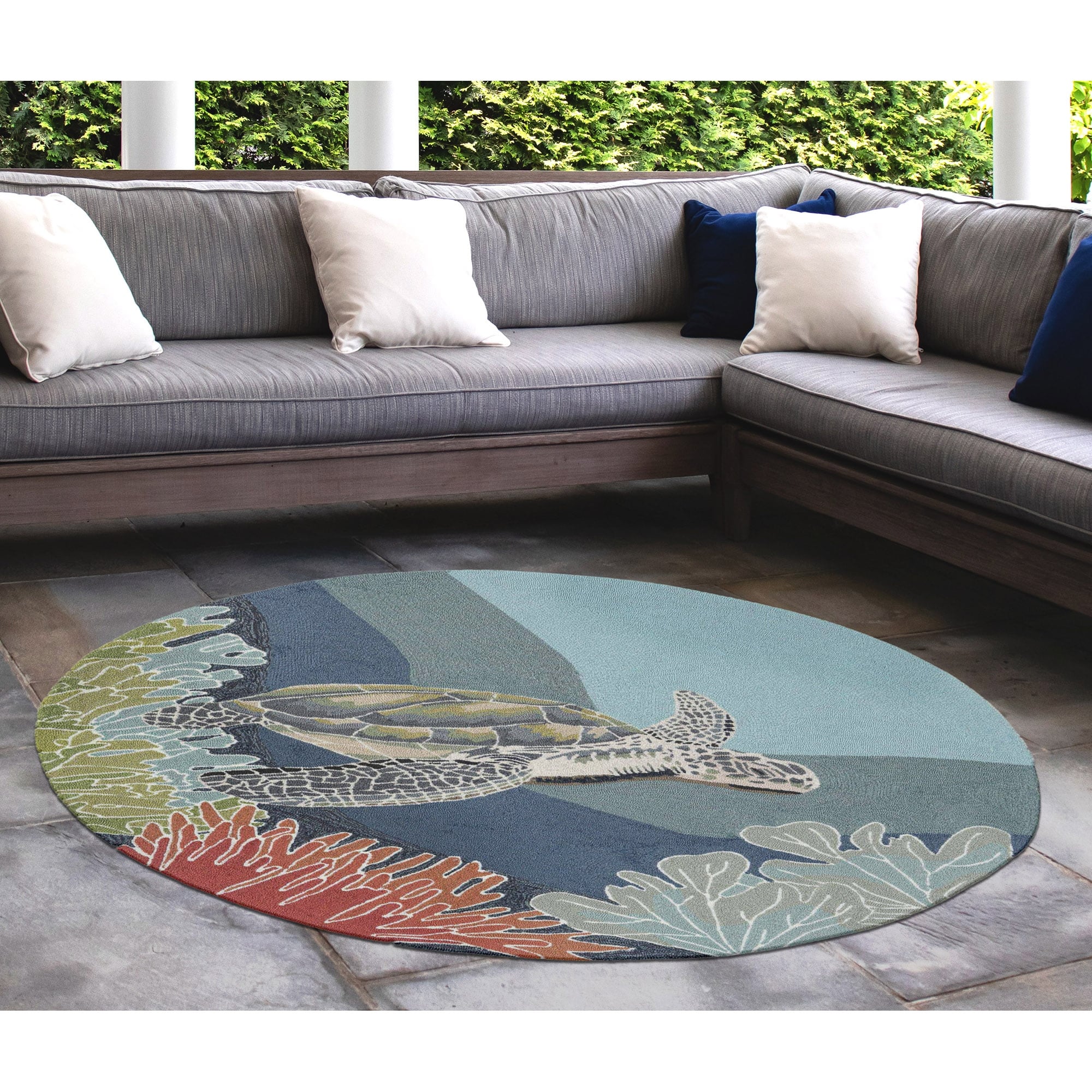 Liora Manne Ravella Akumal Indoor/Outdoor Rug Ocean
