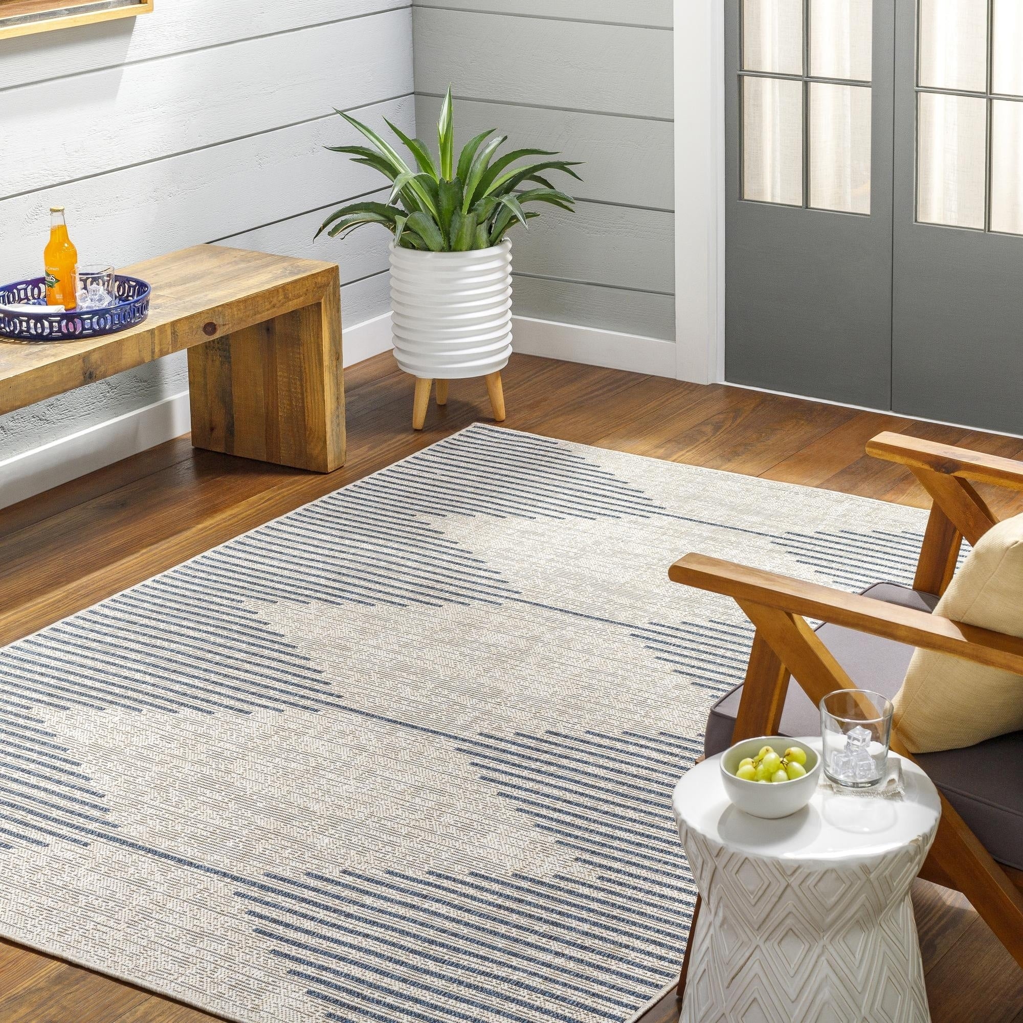 Livabliss Eagean Bohemian Diamond Outdoor Area Rug