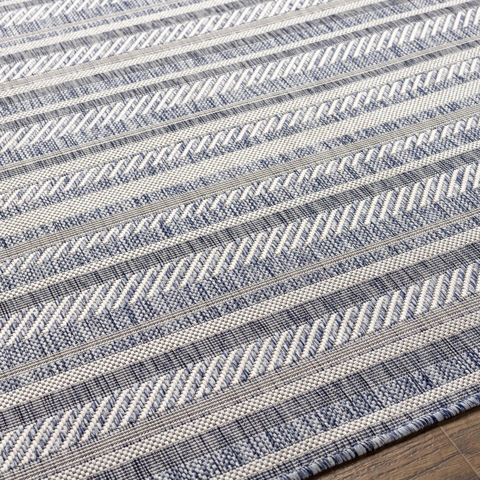 Livabliss Eagean Bohemian Stripe Outdoor Area Rug
