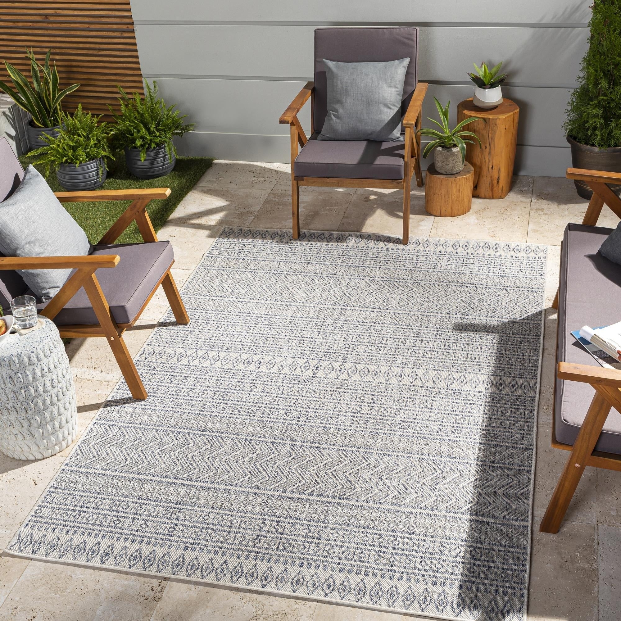 Livabliss Eagean Bohemian Tribal Outdoor Area Rug