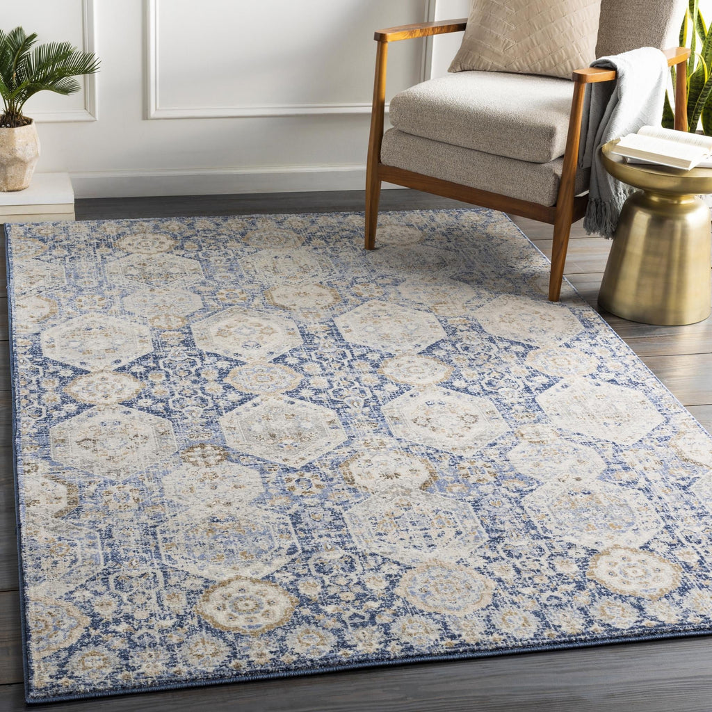Livabliss Indigo Arts & Crafts Medallion Area Rug