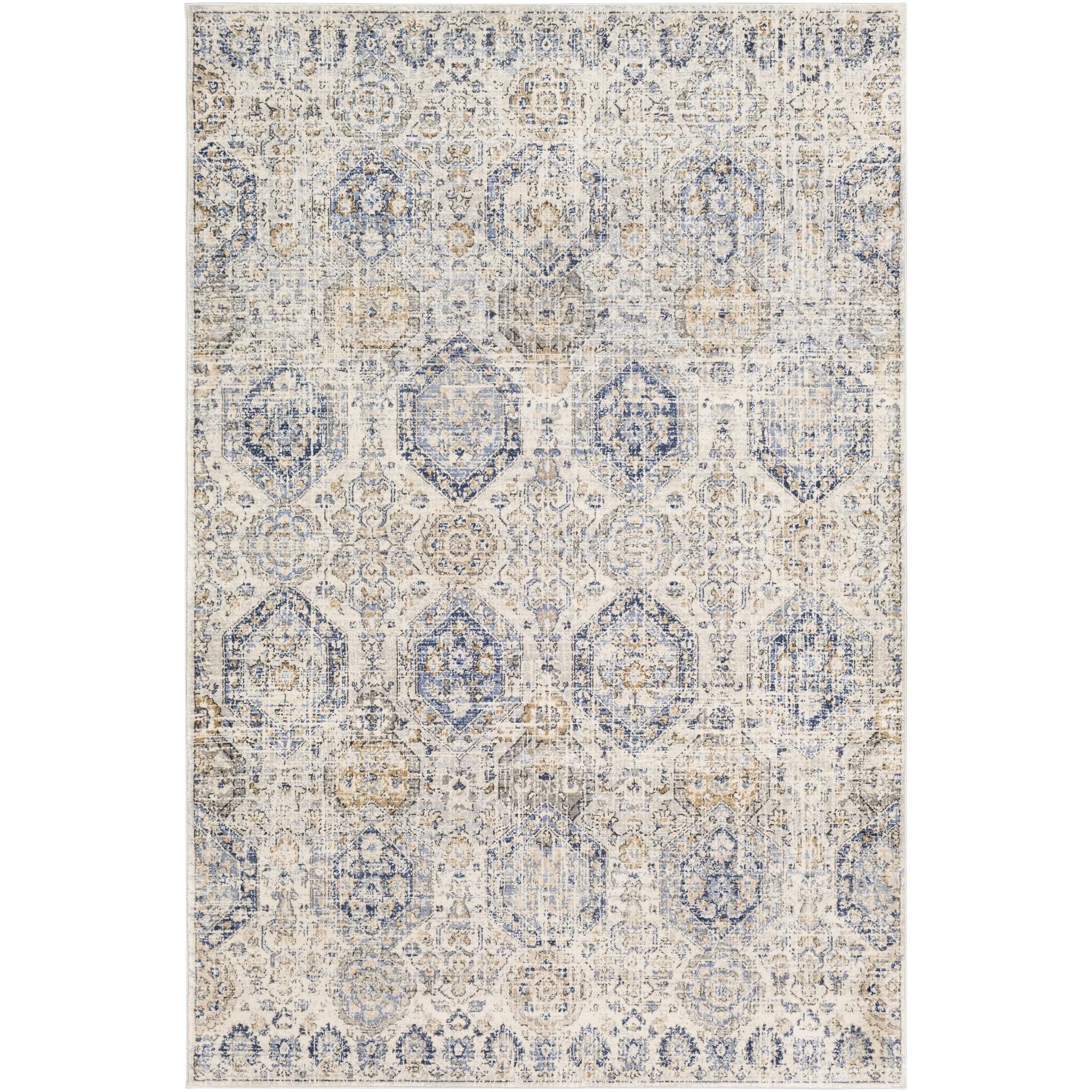 Livabliss Indigo Arts & Crafts Medallion Area Rug