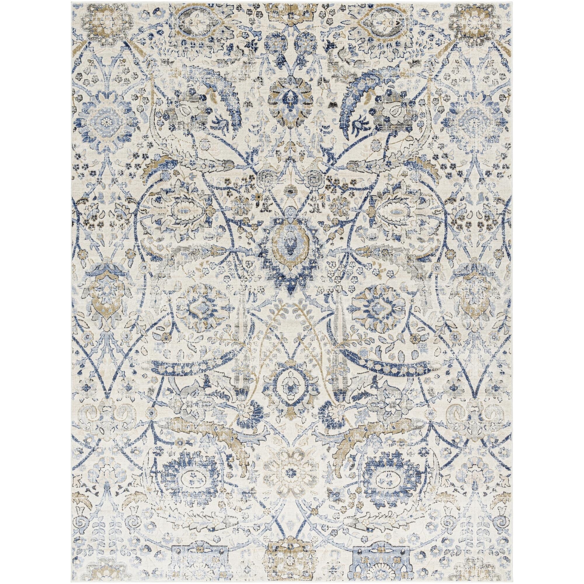 Livabliss Indigo Updated Traditional Medallion Area Rug