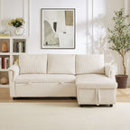 Loveseat Sofa with Chaise Lounge L-Shaped Modular Convertible Sofa with Storage Chaise
