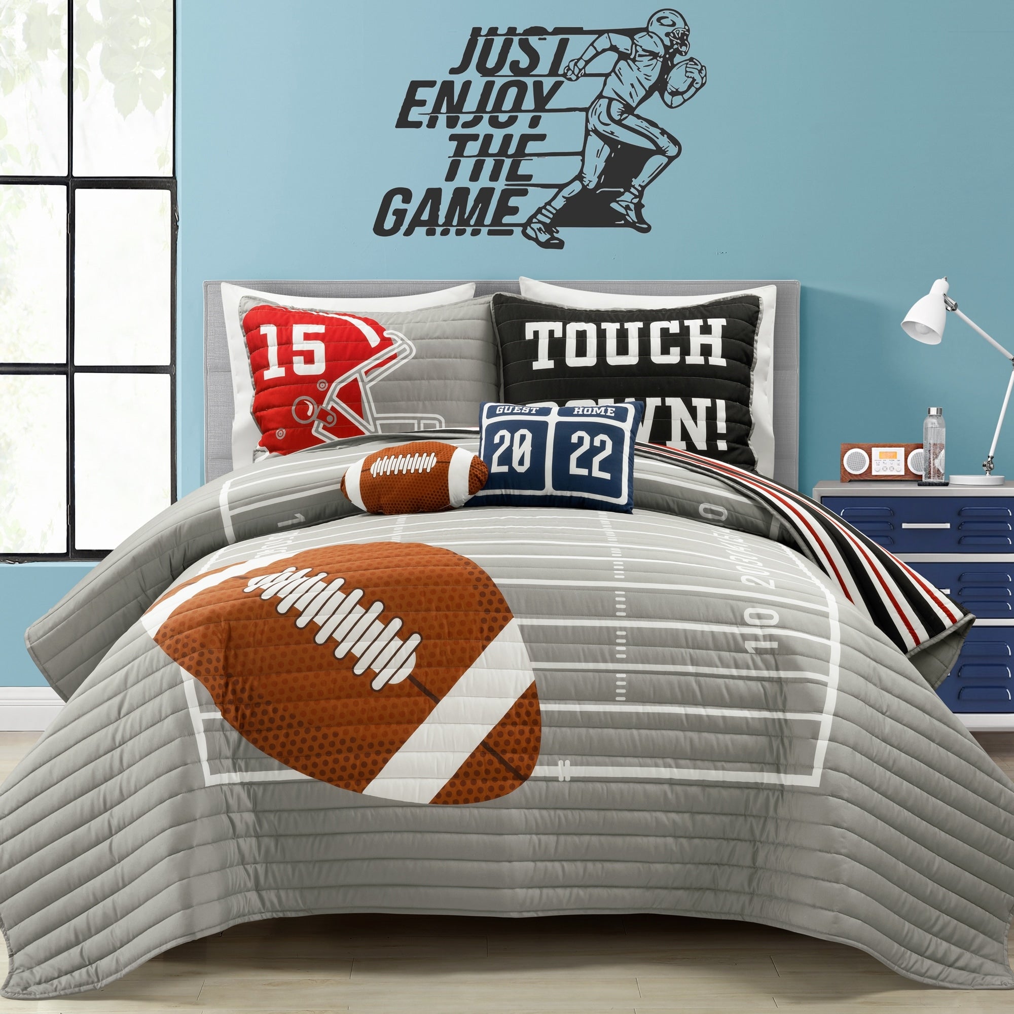 Lush Decor American Football Reversible Oversized Kids Quilt