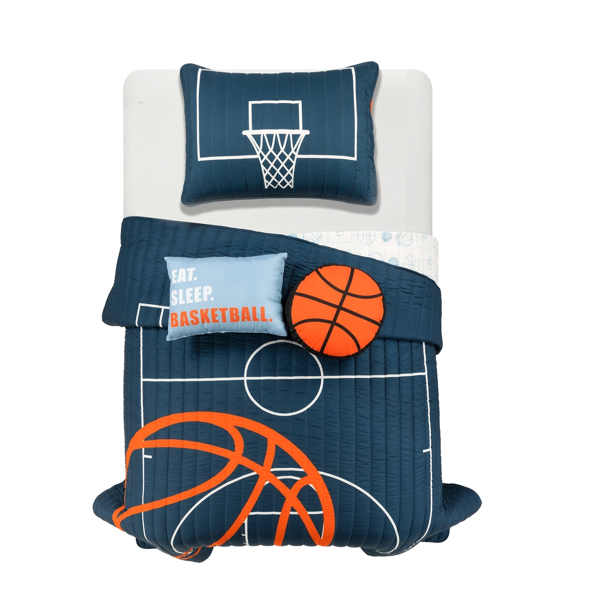 Lush Decor Basketball Game Quilt Set