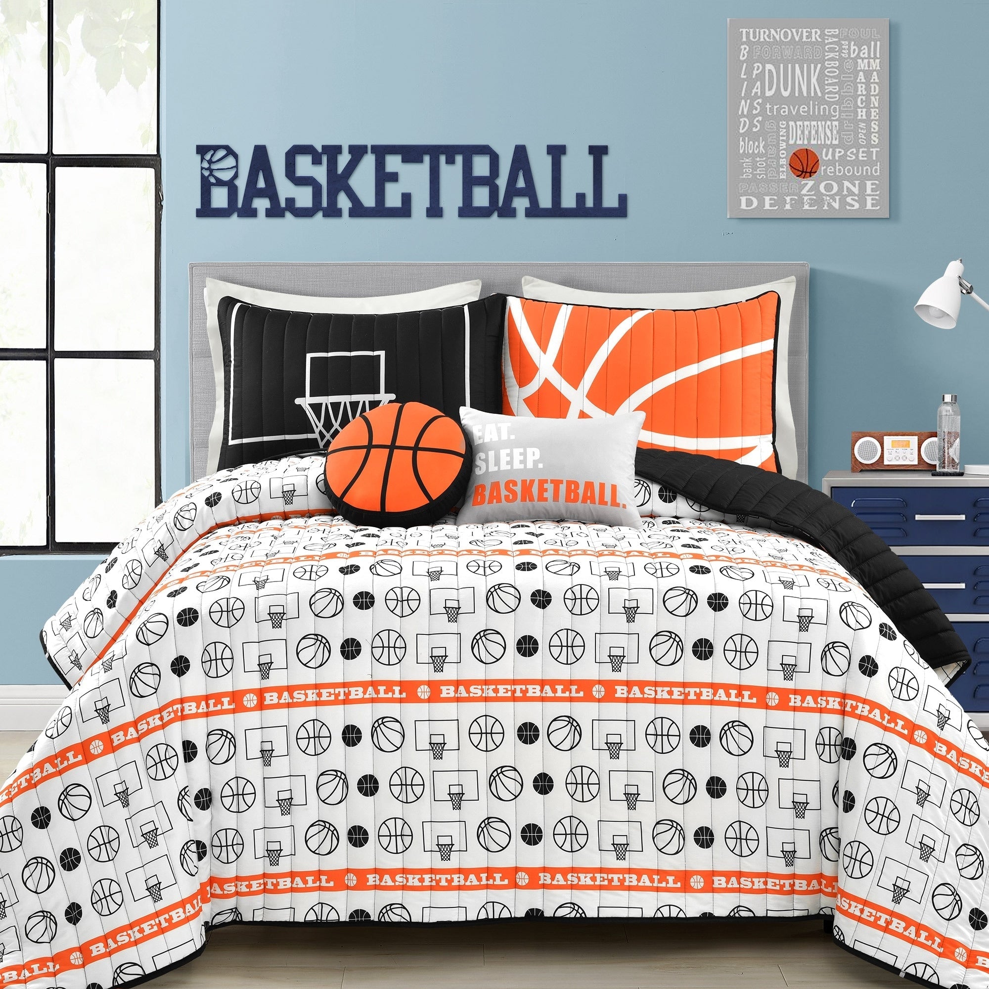 Lush Decor Basketball Game Quilt Set