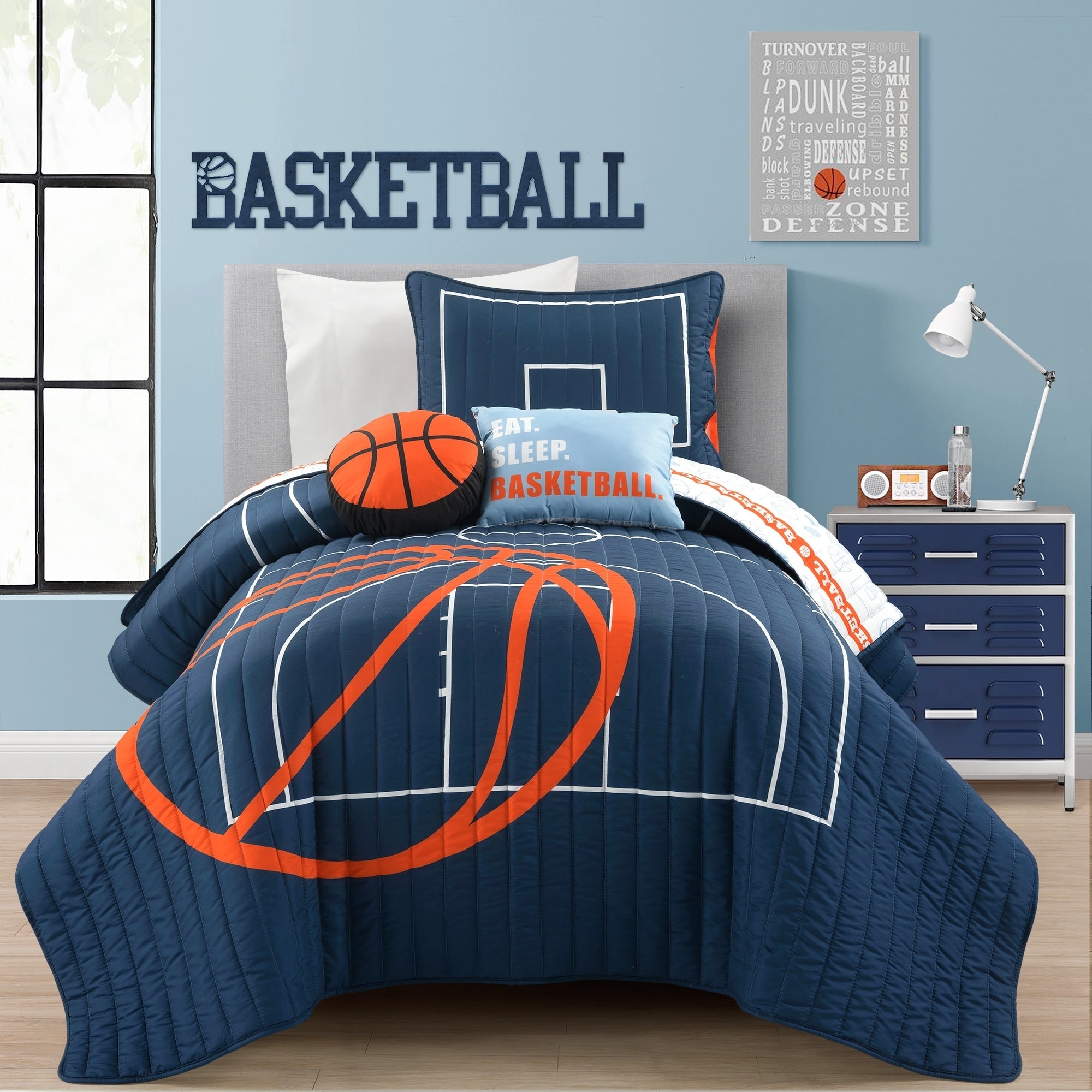 Lush Decor Basketball Game Quilt Set