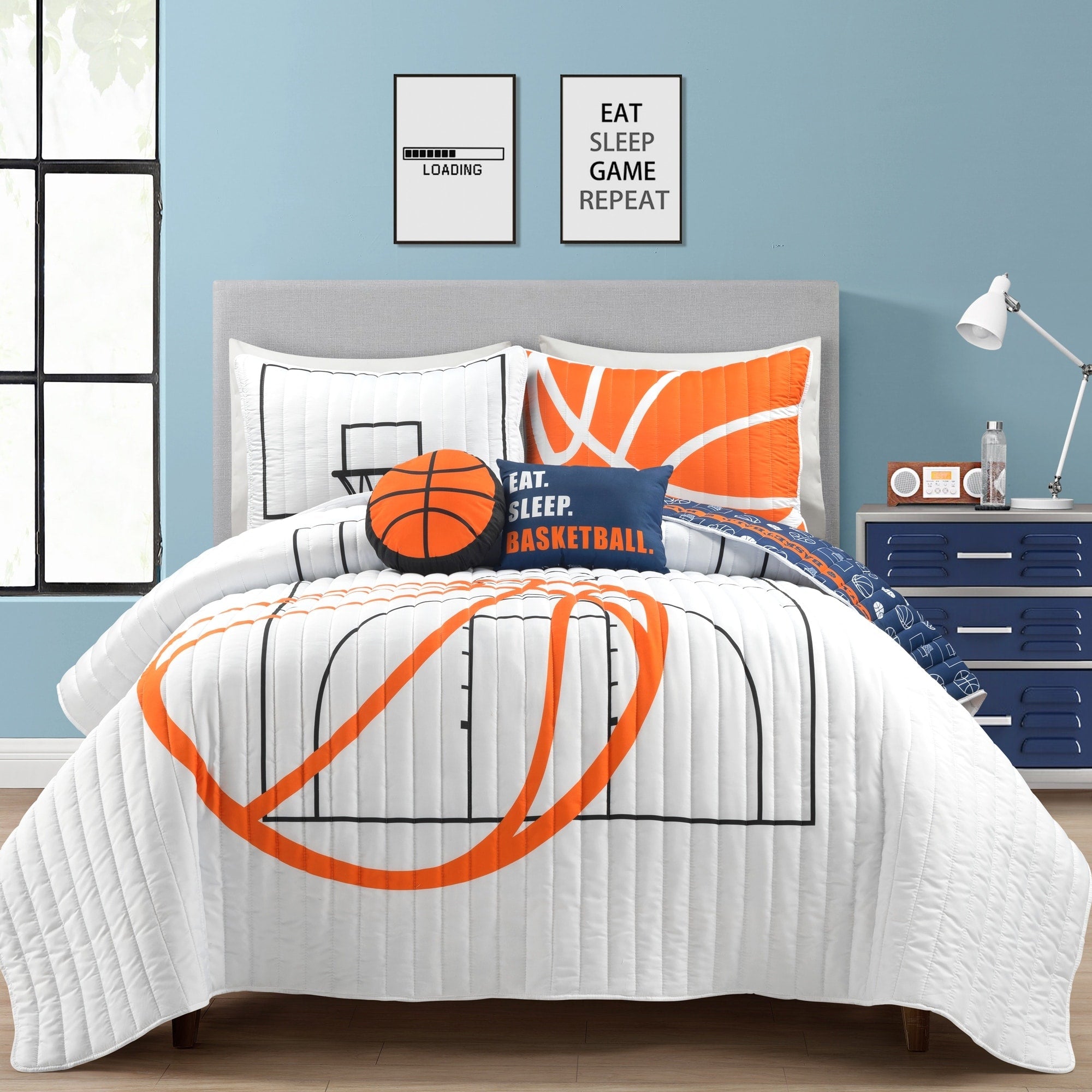 Lush Decor Basketball Game Quilt Set
