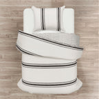 Lush Decor Farmhouse Stripe 3 Piece Duvet Cover Set