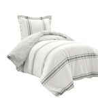 Lush Decor Farmhouse Stripe 3 Piece Duvet Cover Set