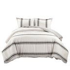 Lush Decor Farmhouse Stripe 3 Piece Duvet Cover Set