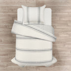 Lush Decor Farmhouse Stripe 3 Piece Duvet Cover Set