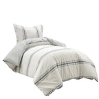 Lush Decor Farmhouse Stripe 3 Piece Duvet Cover Set