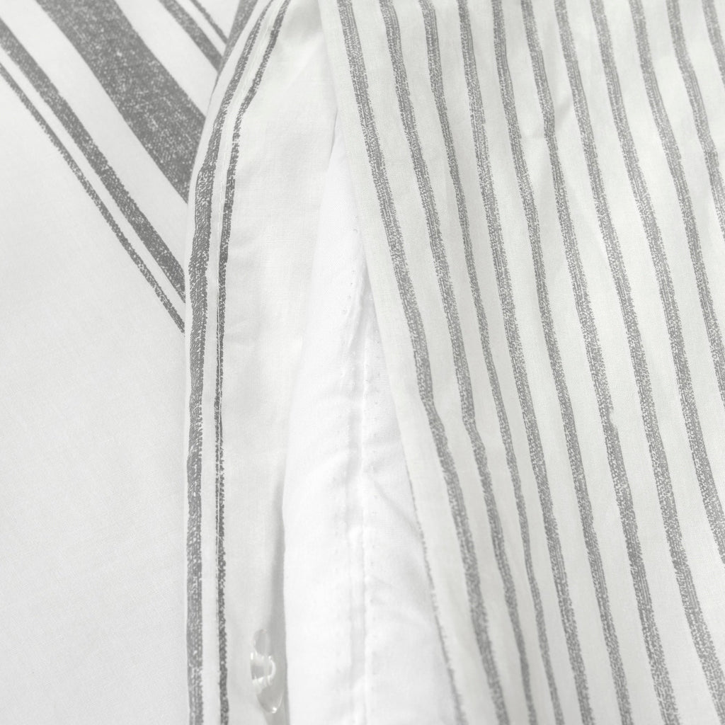 Lush Decor Farmhouse Stripe 3 Piece Duvet Cover Set