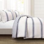 Lush Decor Farmhouse Stripe 3 Piece Duvet Cover Set