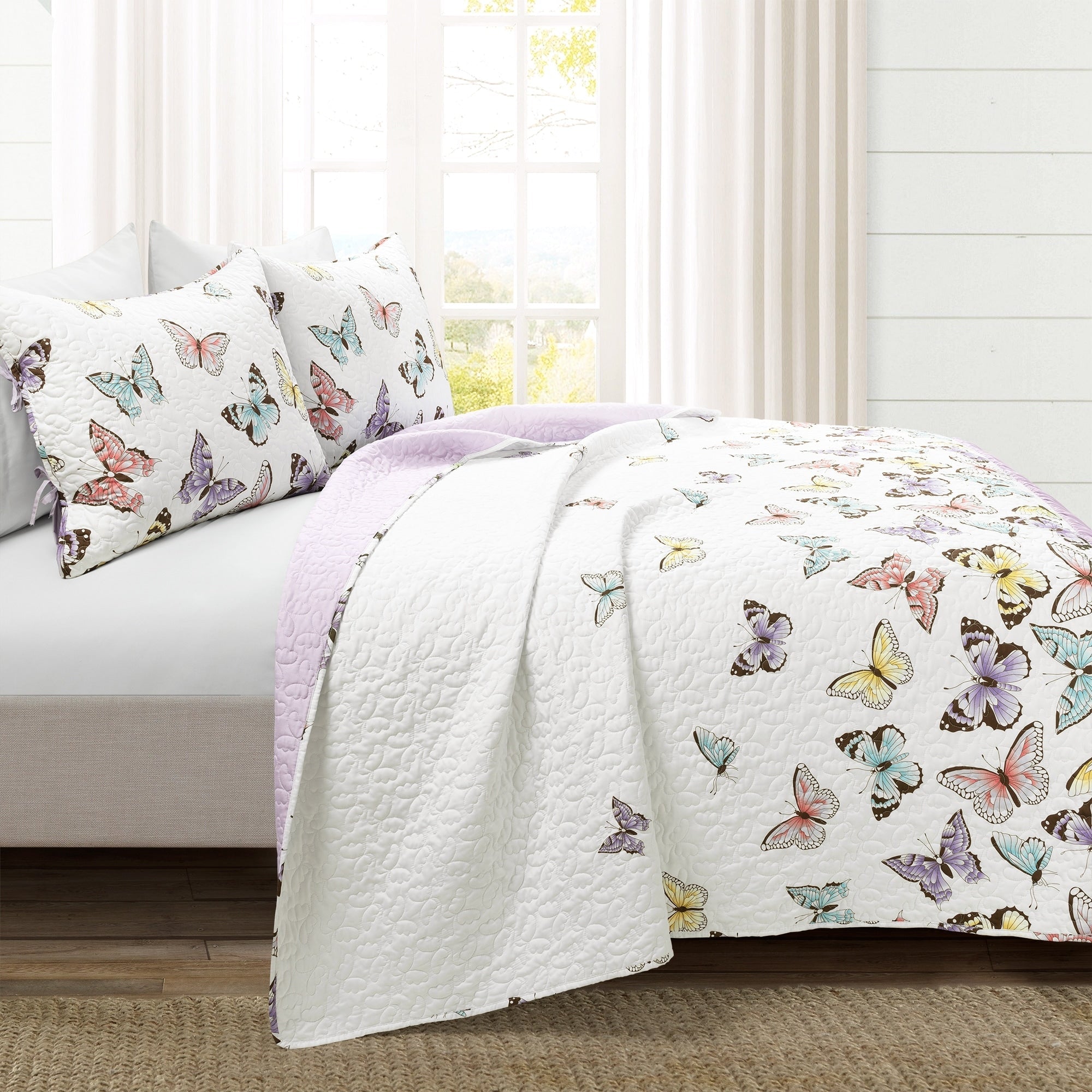 Lush Decor Flutter Butterfly 3-piece Quilt Set