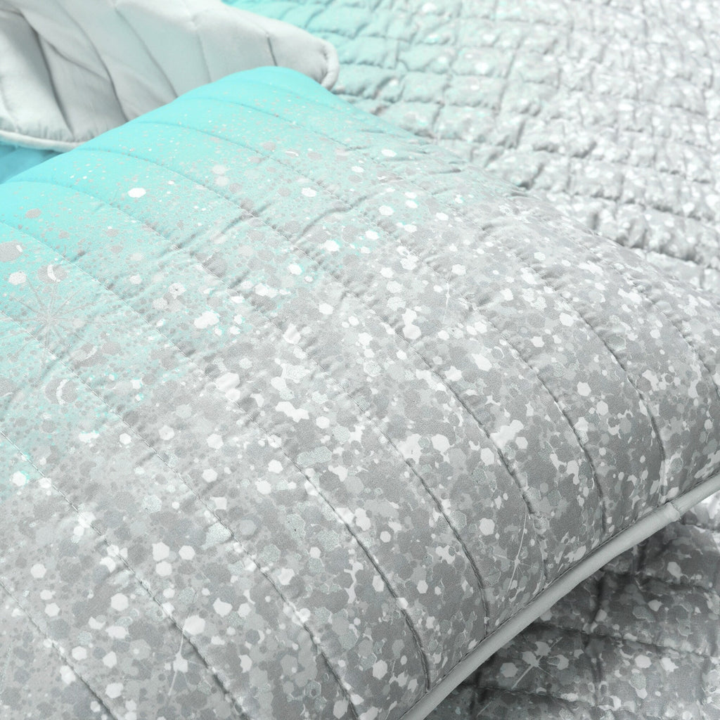 Lush Decor Glitter Ombre Metallic Print Quilt Set