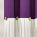 Lush Decor Two-tone Linen Button Shower Curtain