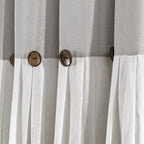 Lush Decor Two-tone Linen Button Shower Curtain