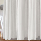 Lush Decor Two-tone Linen Button Shower Curtain