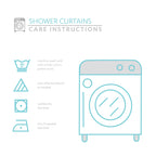 Lush Decor Two-tone Linen Button Shower Curtain