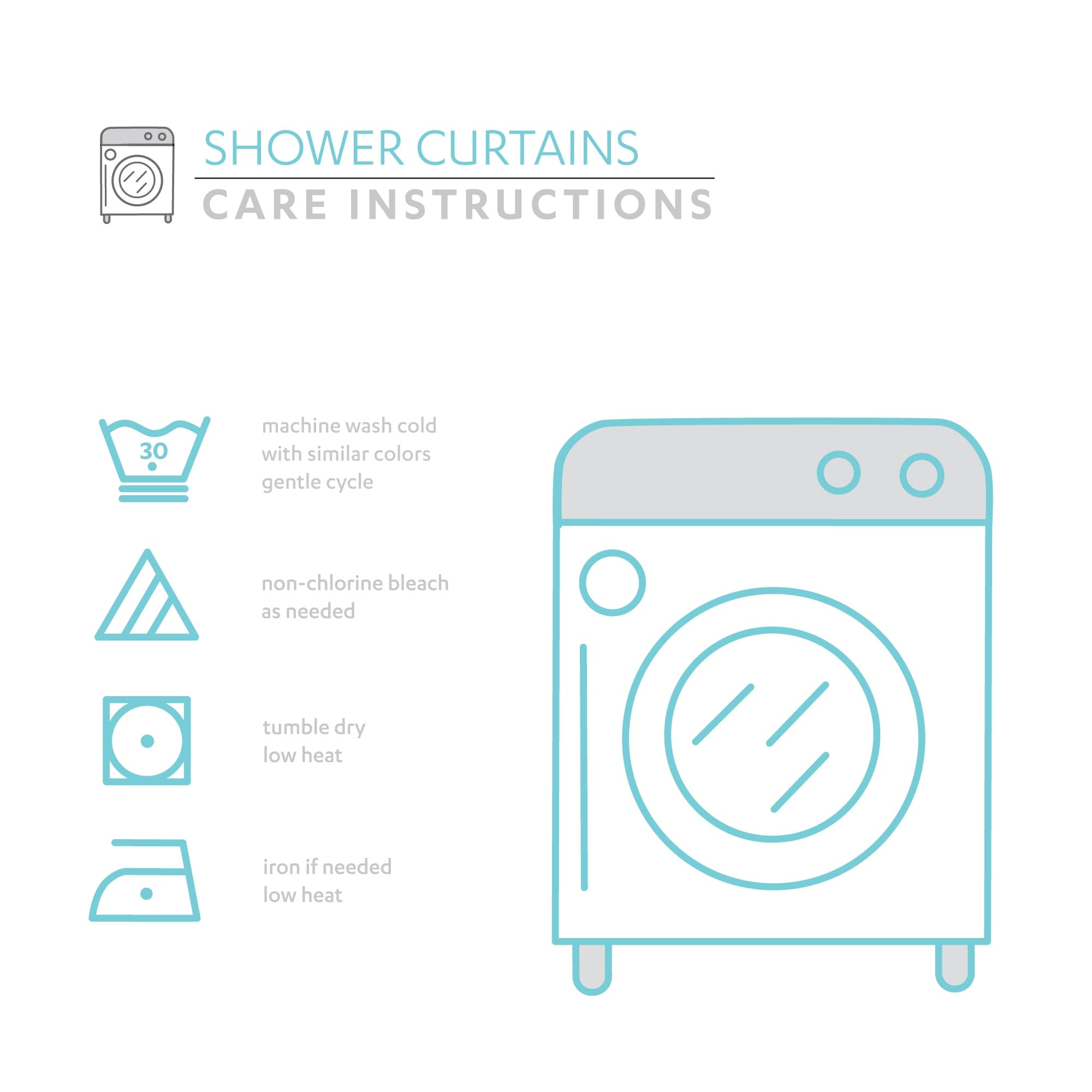 Lush Decor Two-tone Linen Button Shower Curtain