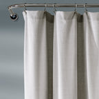 Lush Decor Two-tone Linen Button Shower Curtain
