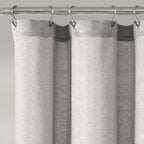 Lush Decor Two-tone Linen Button Shower Curtain