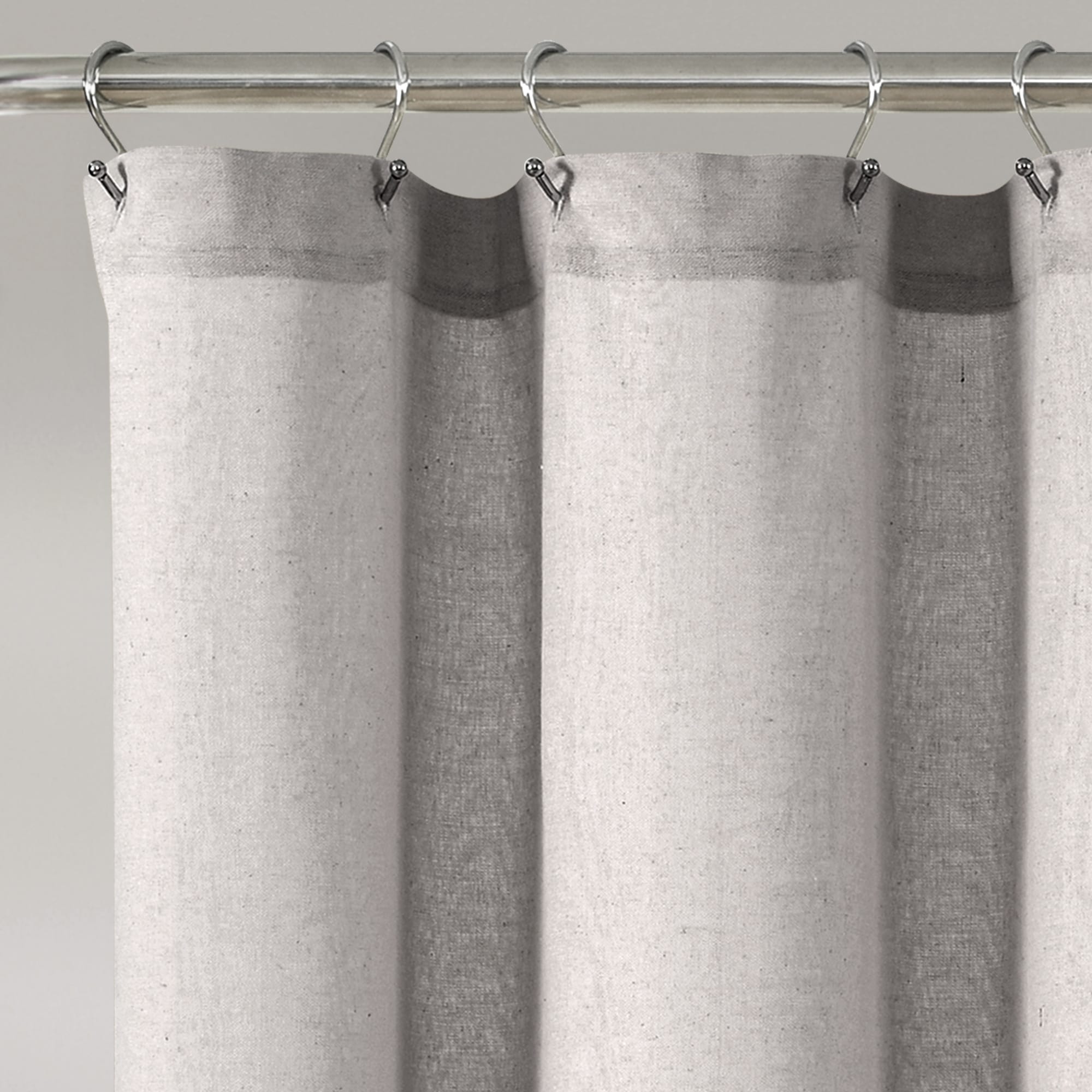 Lush Decor Two-tone Linen Button Shower Curtain