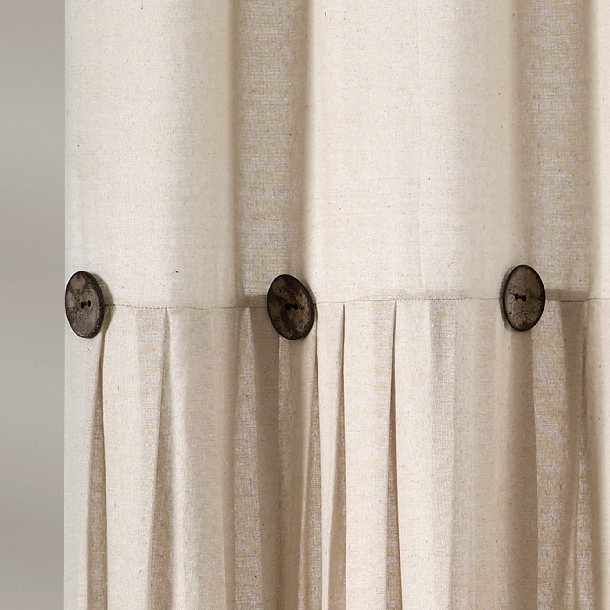 Lush Decor Two-tone Linen Button Shower Curtain