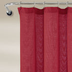 Lush Decor Two-tone Linen Button Shower Curtain