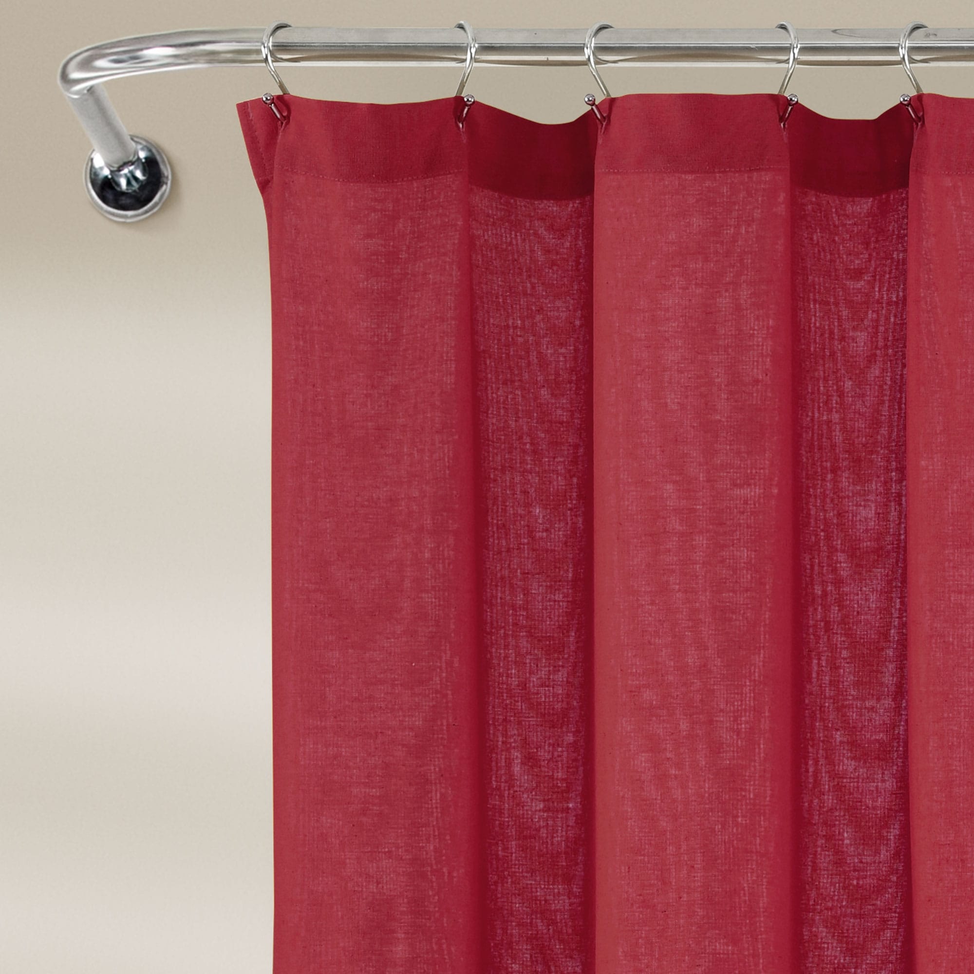 Lush Decor Two-tone Linen Button Shower Curtain