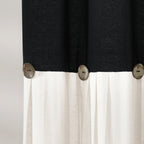 Lush Decor Two-tone Linen Button Shower Curtain