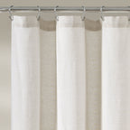 Lush Decor Two-tone Linen Button Shower Curtain