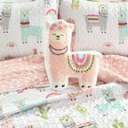 Lush Decor Southwest Llama Cactus Reversible Print Quilt Set