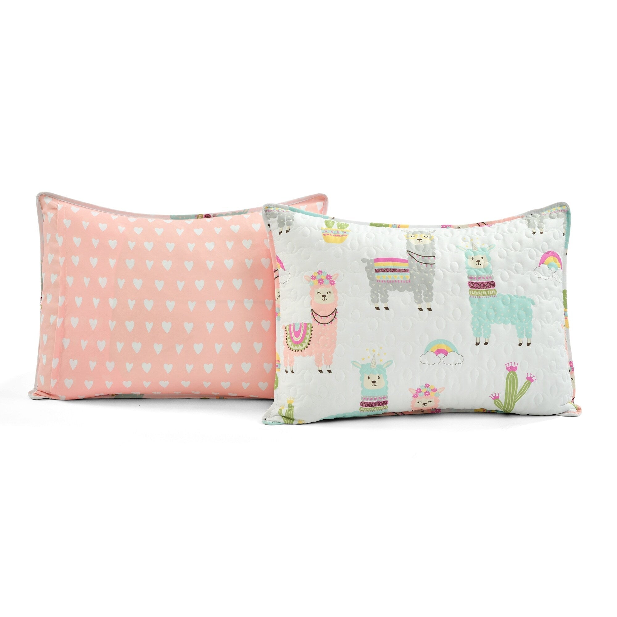 Lush Decor Southwest Llama Cactus Reversible Print Quilt Set