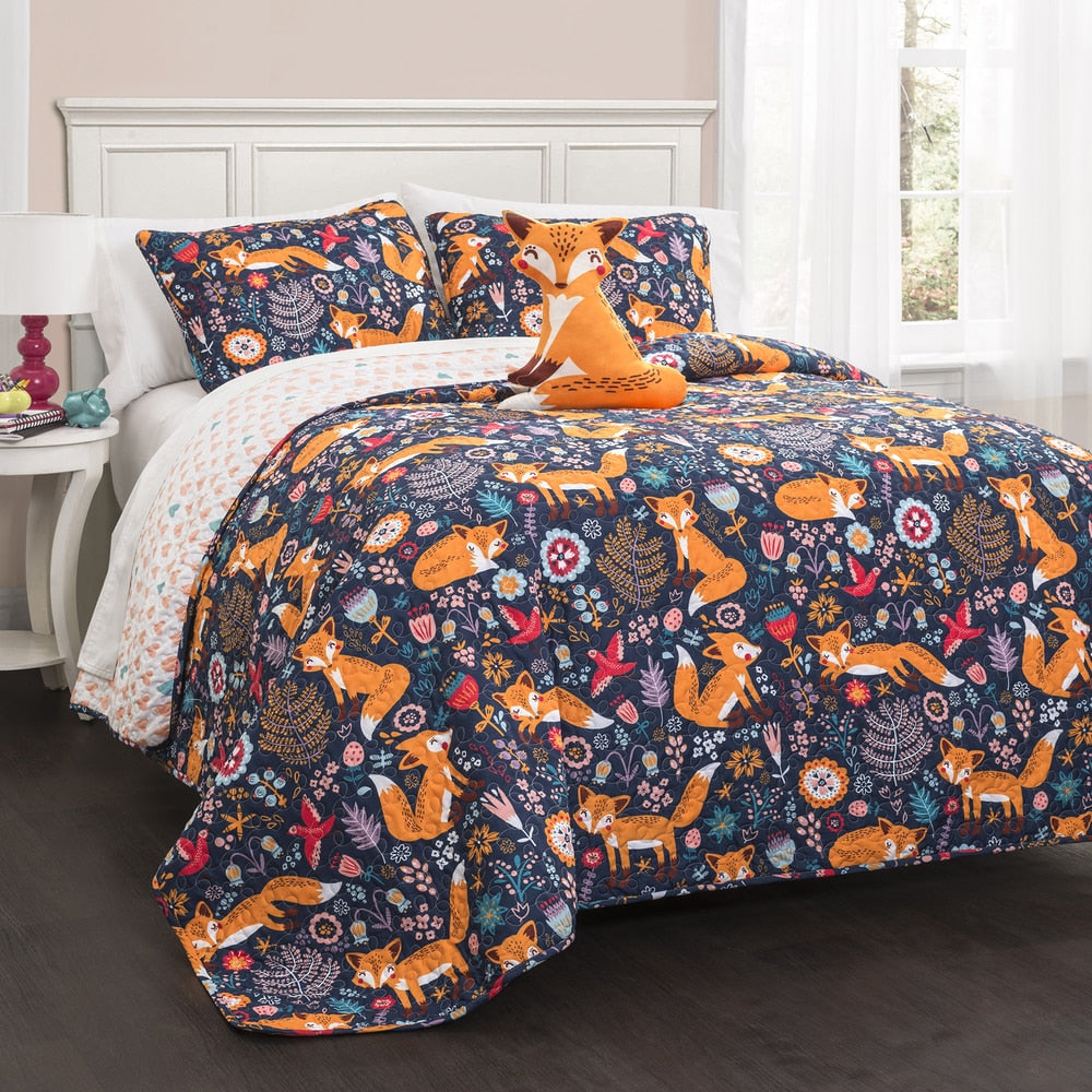 Lush Decor Pixie Fox 4-piece Quilt Set