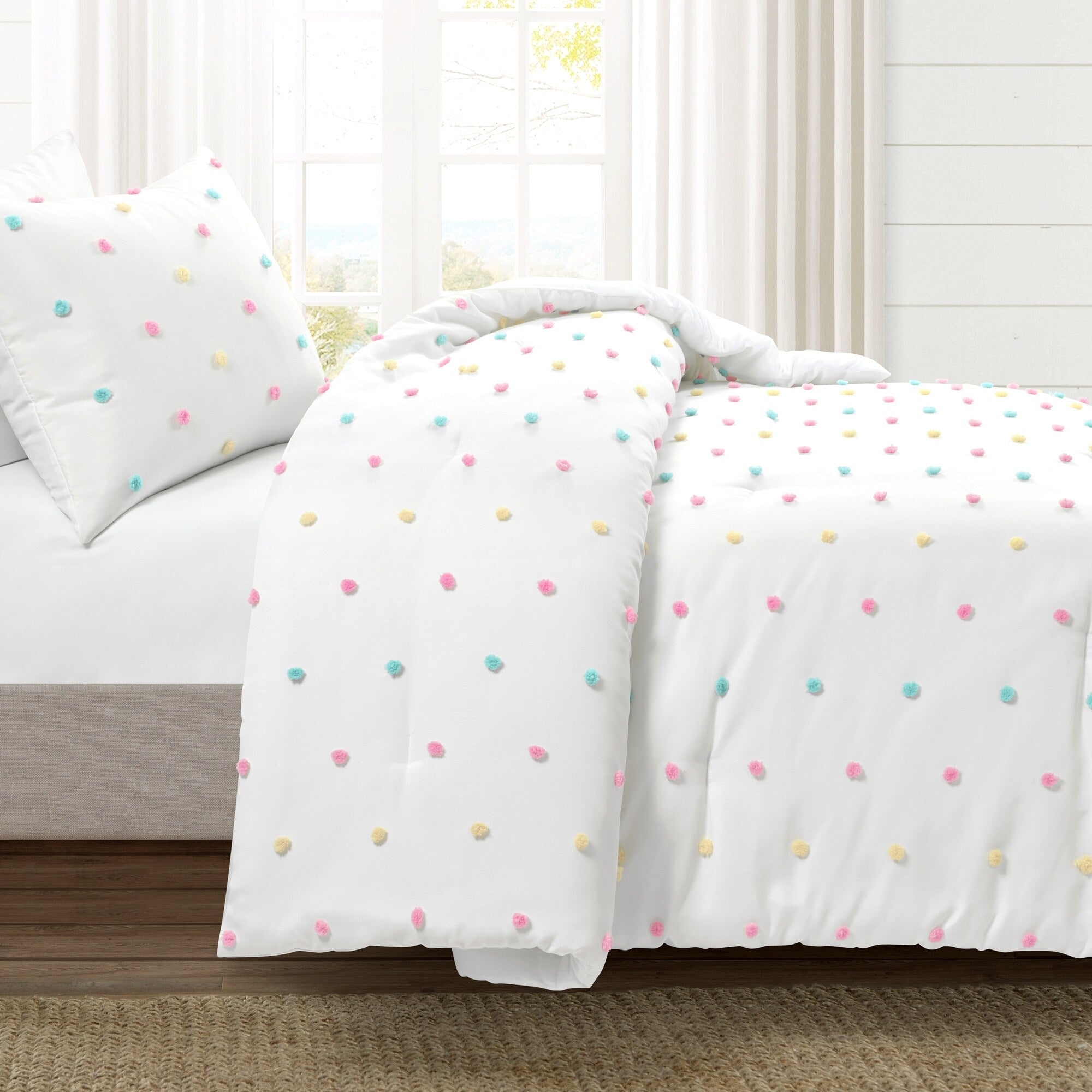 Lush Decor Rainbow Tufted Dot Comforter Set