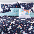 Porch & Den Marguerite Unicorn/ Heart Pattern Quilt Set