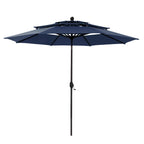 MAISON ARTS 10ft 3 Tiers Vented Patio Outdoor Umbrella with Auto-tilt and Crank Lift