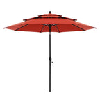 MAISON ARTS 10ft 3 Tiers Vented Patio Outdoor Umbrella with Auto-tilt and Crank Lift