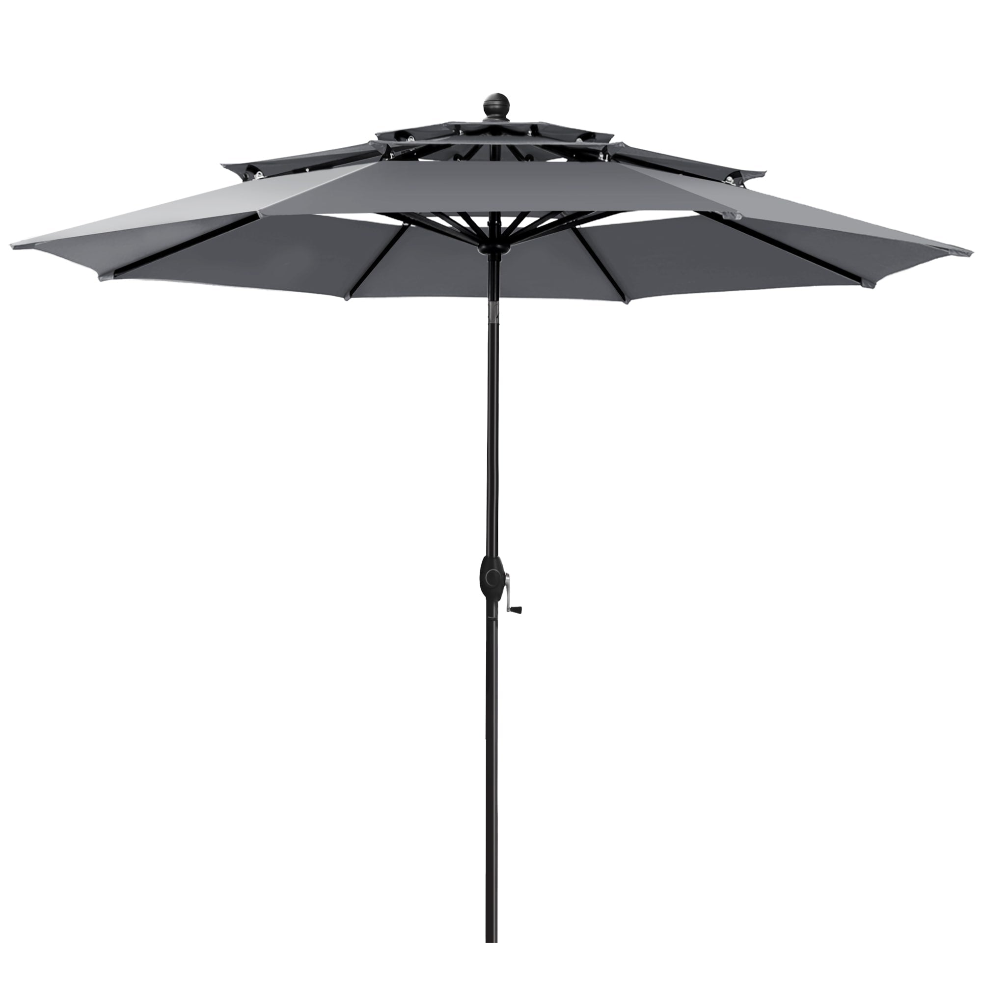 MAISON ARTS 10ft 3 Tiers Vented Patio Outdoor Umbrella with Auto-tilt and Crank Lift