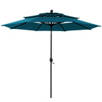 MAISON ARTS 10ft 3 Tiers Vented Patio Outdoor Umbrella with Auto-tilt and Crank Lift