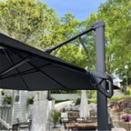 MAISON ARTS 12 FT Automatic Hydraulic Cantilever Umbrella Aluminum Pole 360 Degree Rotation