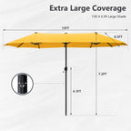 MAISON ARTS 13ft Double -Sided Patio Umbrella Extra Large with Crank