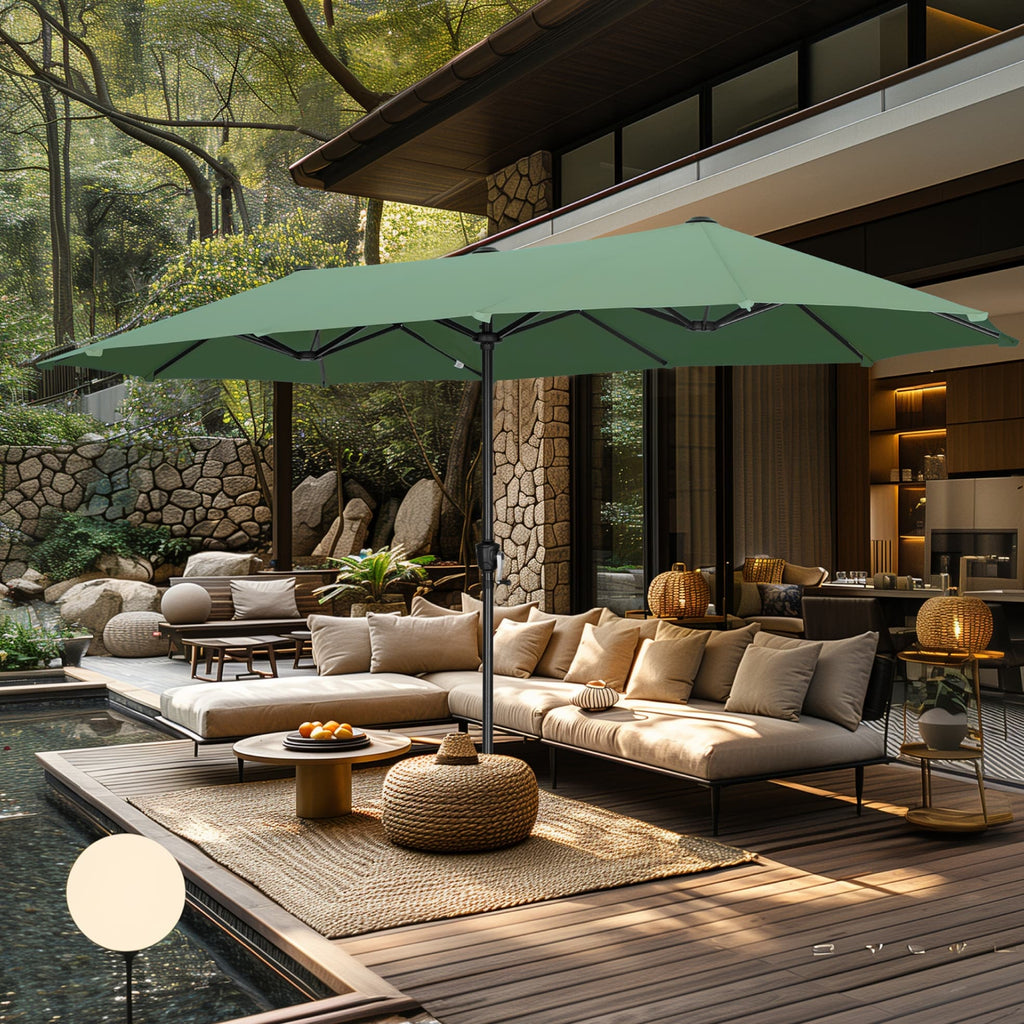 MAISON ARTS 13ft Double -Sided Patio Umbrella Extra Large with Crank